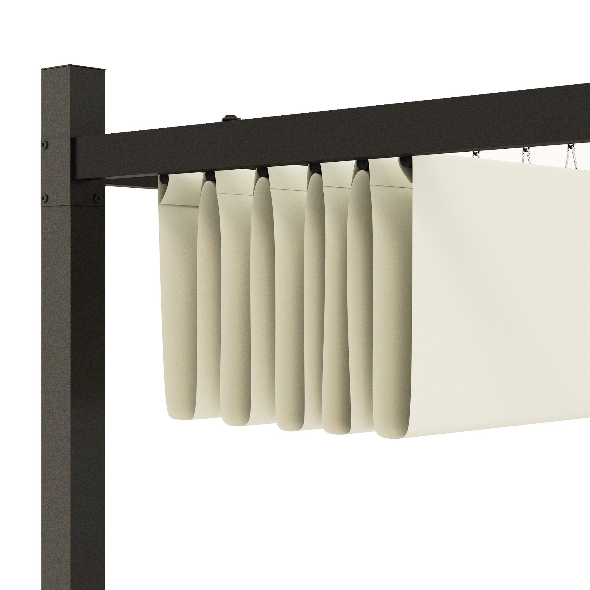 3 x 3 Metre Metal Pergola with Retractable UPF30+ Canopy - Cream White