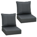 Outdoor Seat and Back Cushion Set 63x55x15cm Olefin Fade Resistant for Rattan Sofa - Dark Grey