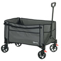 150L Folding Collapsible Trolley Wagon with Adjustable Handle - Grey