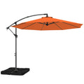 3m Overhanging Parasol, with Base, Weights and Cover - Orange