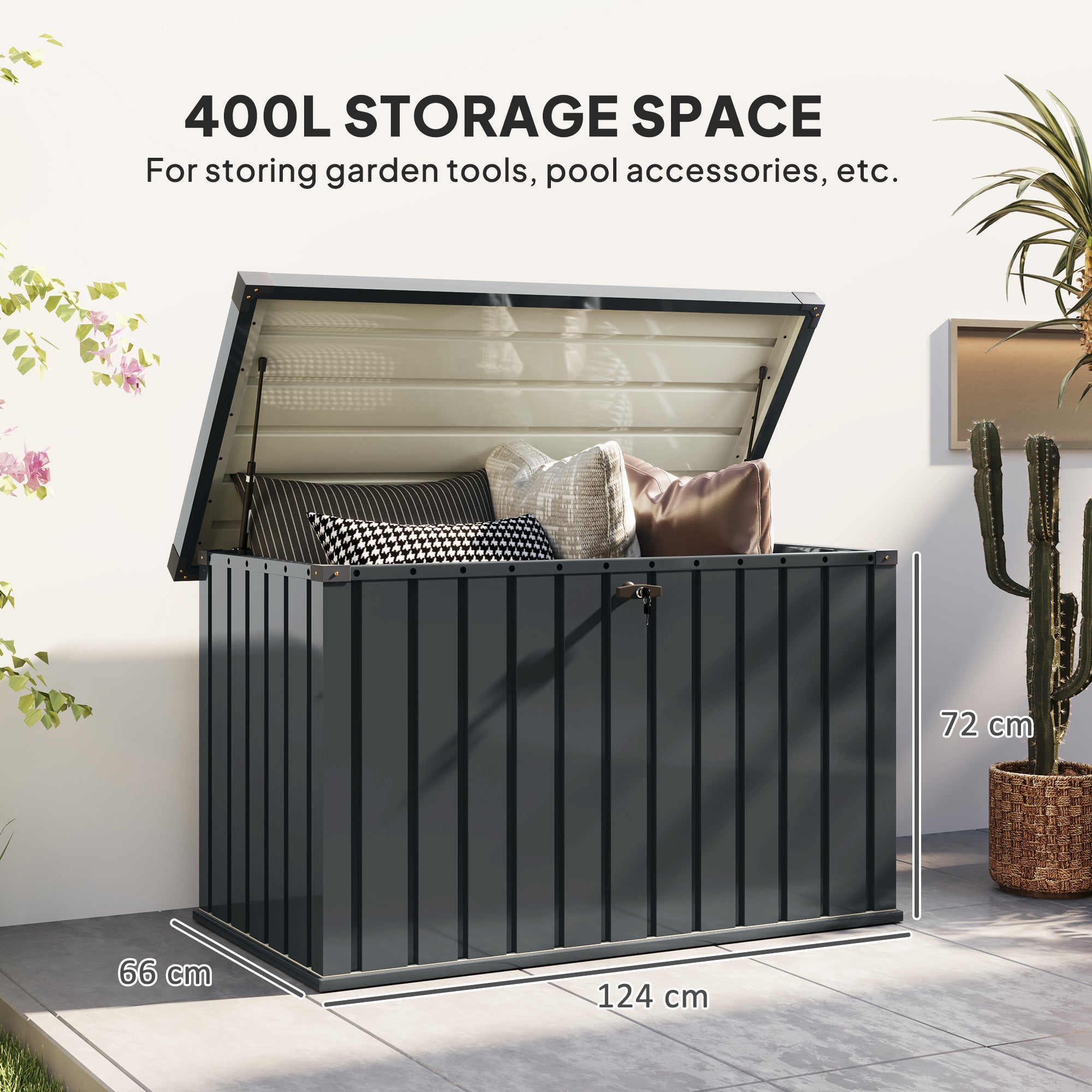 400L Galvanised Steel Garden Storage Box