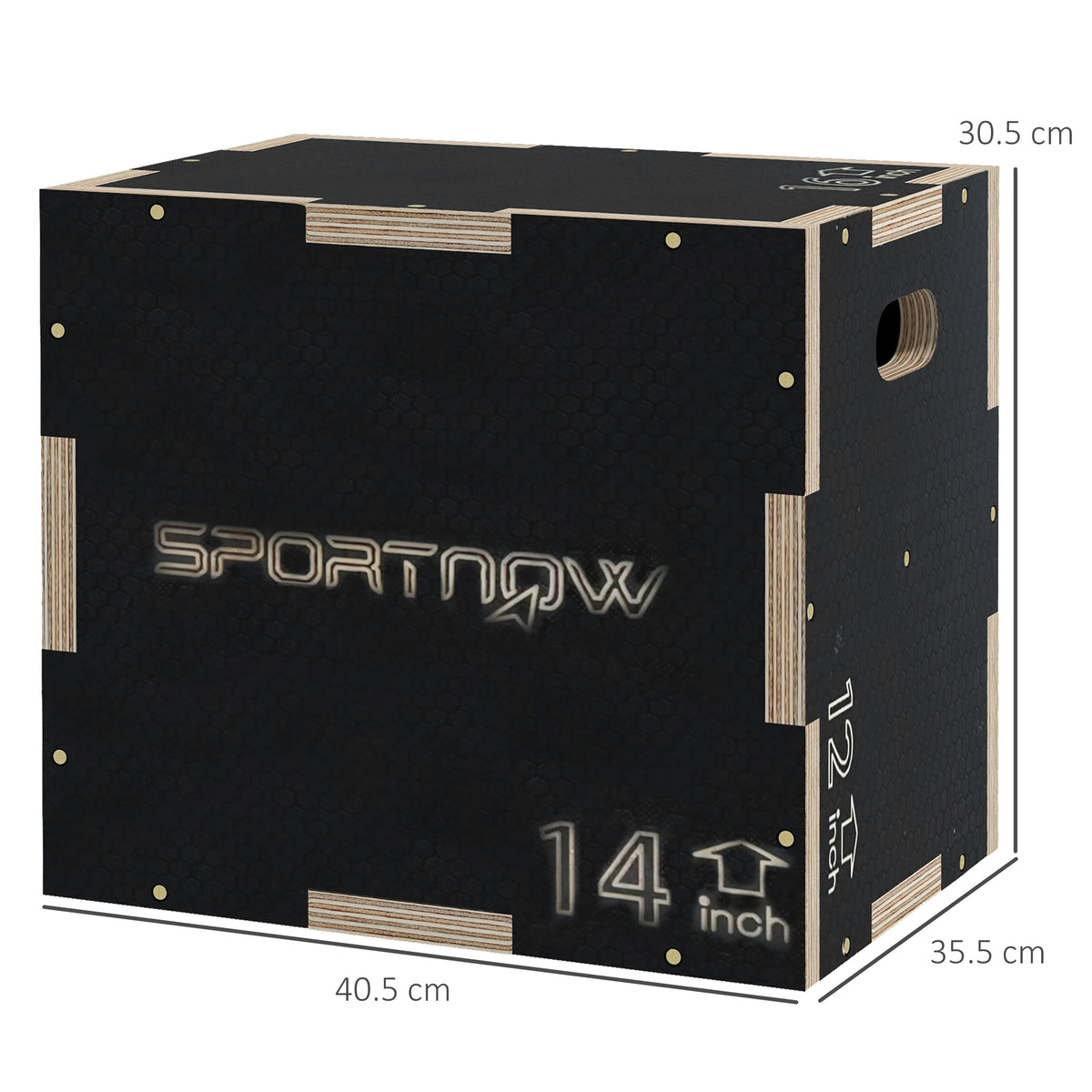 Multi-Faceted Jump Box, Wooden Step Up Box, for Home, Gym, Exercise, Black