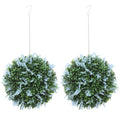 Set of 2 Artificial Plant Topiary Balls, UV-protected Fake Decorative Plants, Blue