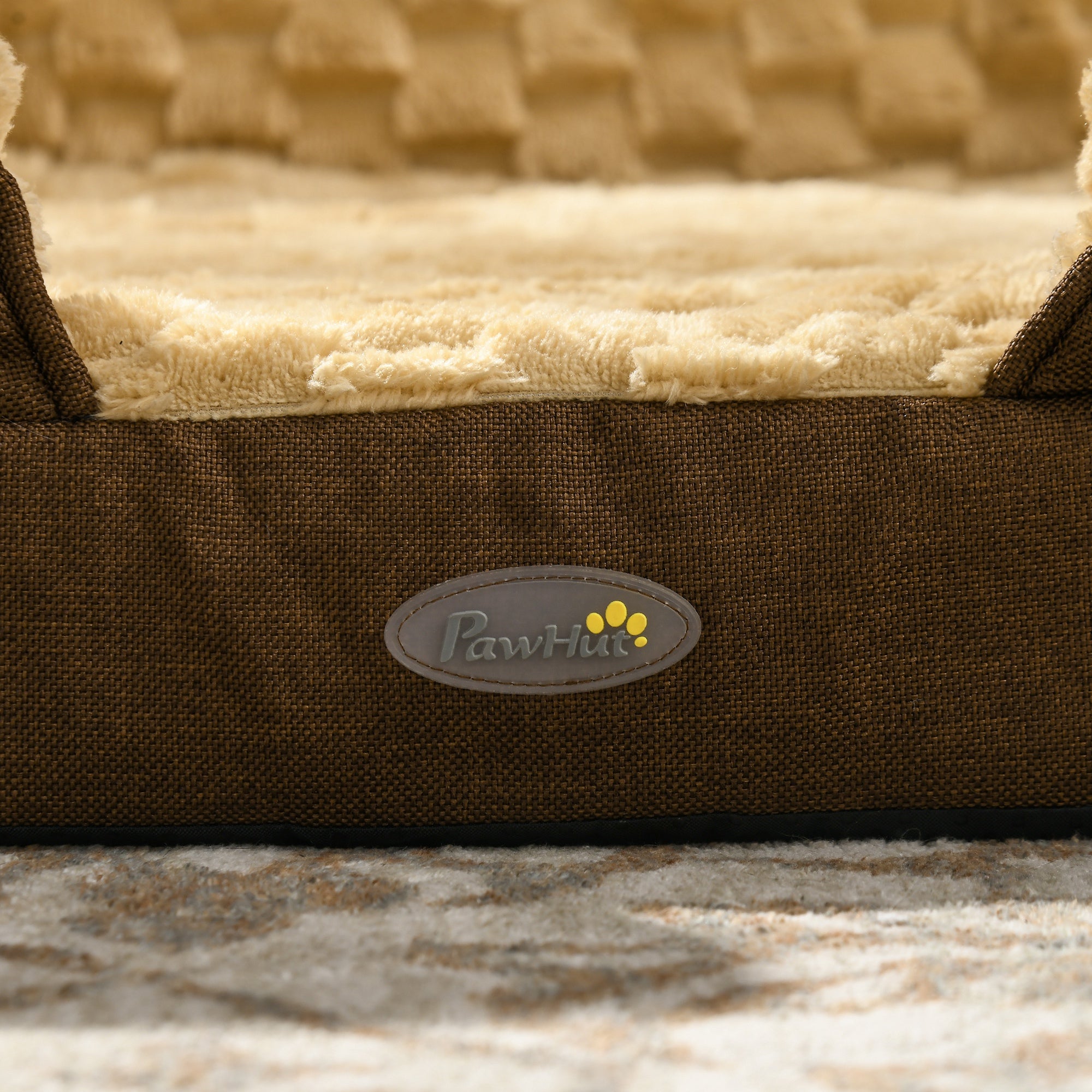 Calming Dog Bed Pet Mattress w/ Removable Cover, Anti-Slip Bottom, for Small Dogs, 70L x 50W x 18Hcm - Brown