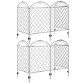 Decorative Garden Fence Panels 43in x 23ft 8PC Rustproof Metal Wire Border Edging Animal Barrier - Black