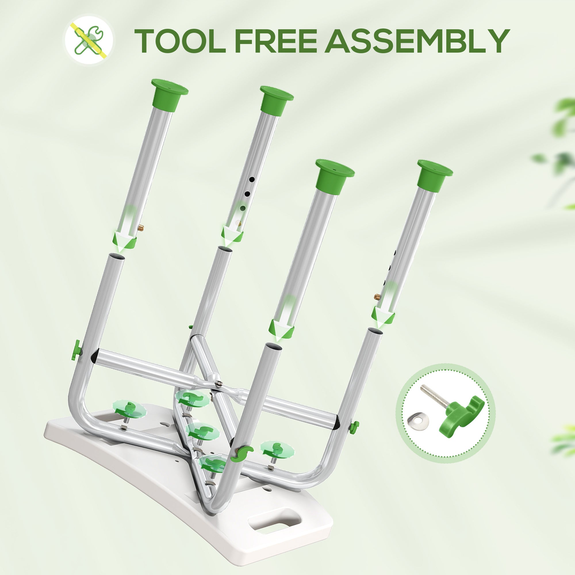 44-51.5cm Aluminium Frame Shower/Bath Stool - Green