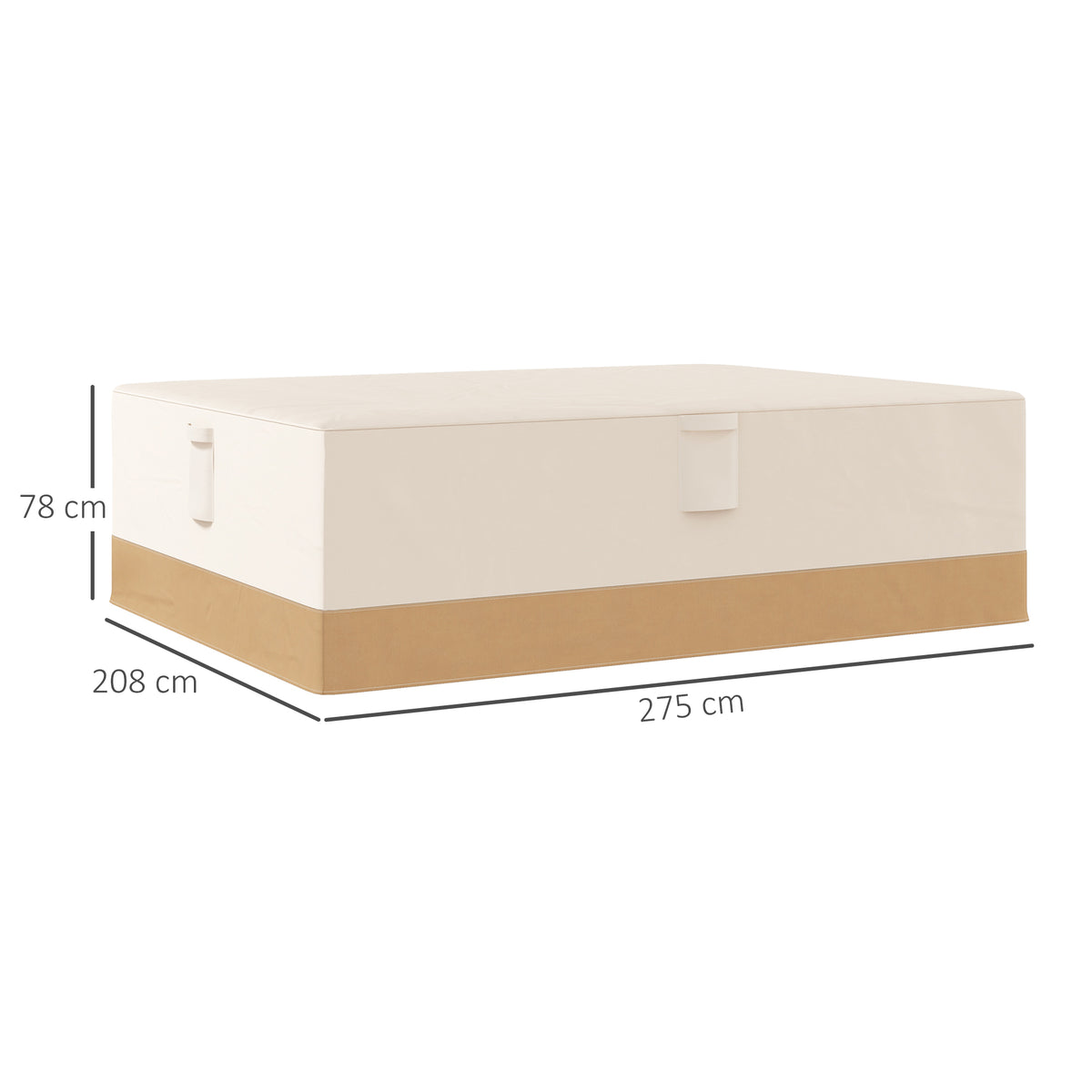 Garden Furniture Covers Waterproof, 600D Oxford Outdoor Furniture Cover with 4 Air Vents, 275 x 208 x 78 cm, Beige