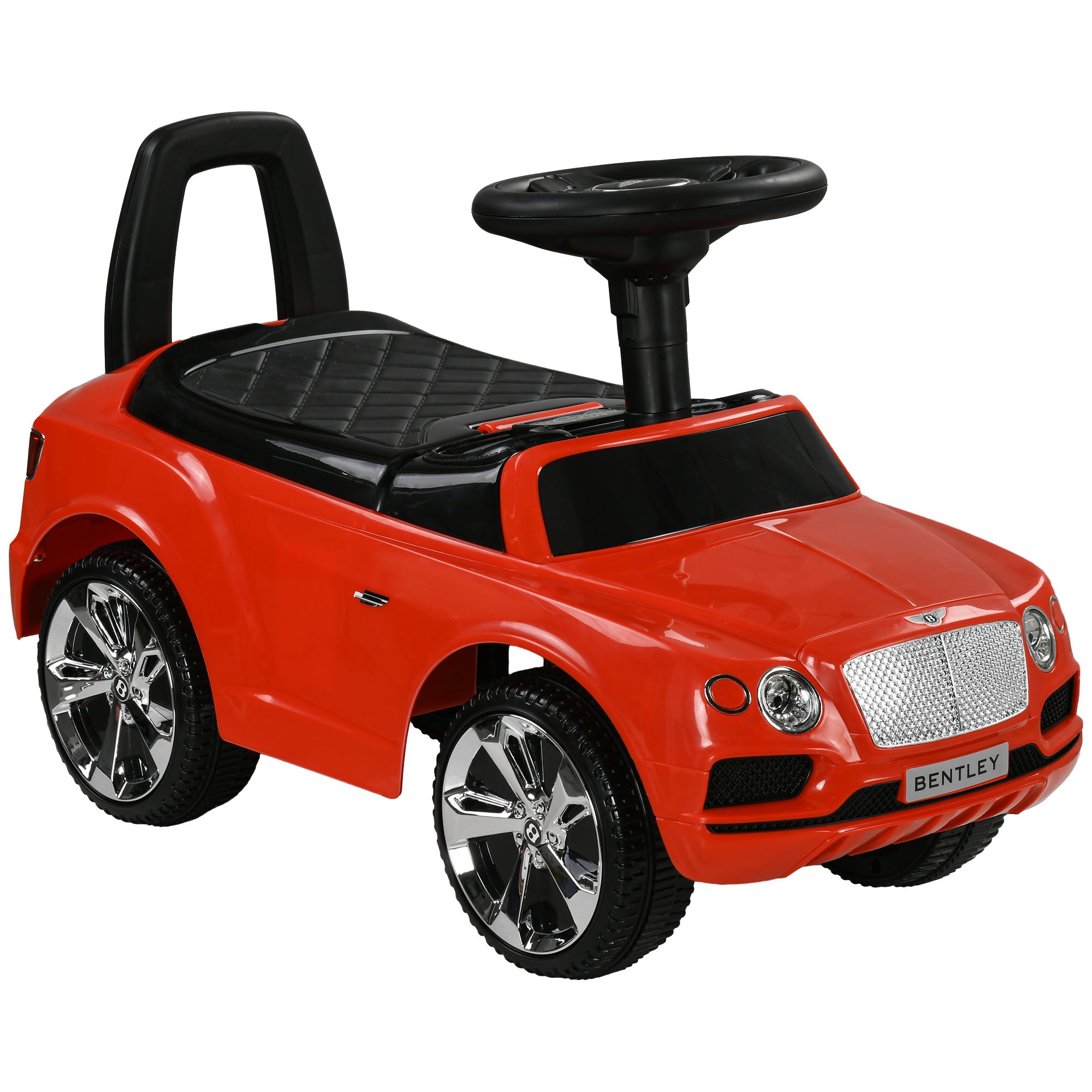 Bentley Bentayga Licensed Foot to Floor Ride on Car, Sliding Car Push Along Car w/ Under Seat Storage - Red