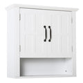 Bathroom Wall Cabinet, Medicine Cabinet, Kitchen Cupboard with 2 Doors and Adjustable Shelf, White
