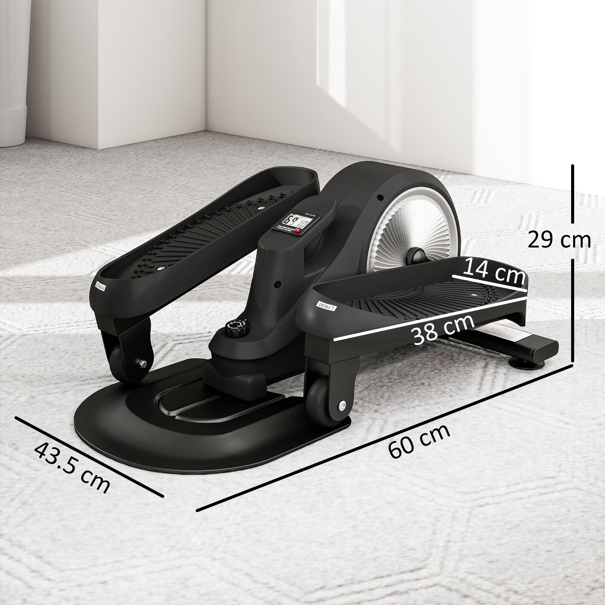 Under Desk Elliptical Machine with LCD Monitor, 8 Adjustable Magnetic Resistances for 2-in-1 Seat & Stand Up Exercise