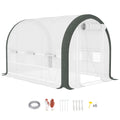 3 x 2m Walk-In Tunnel Greenhouse with Galvanised Steel Frame - White