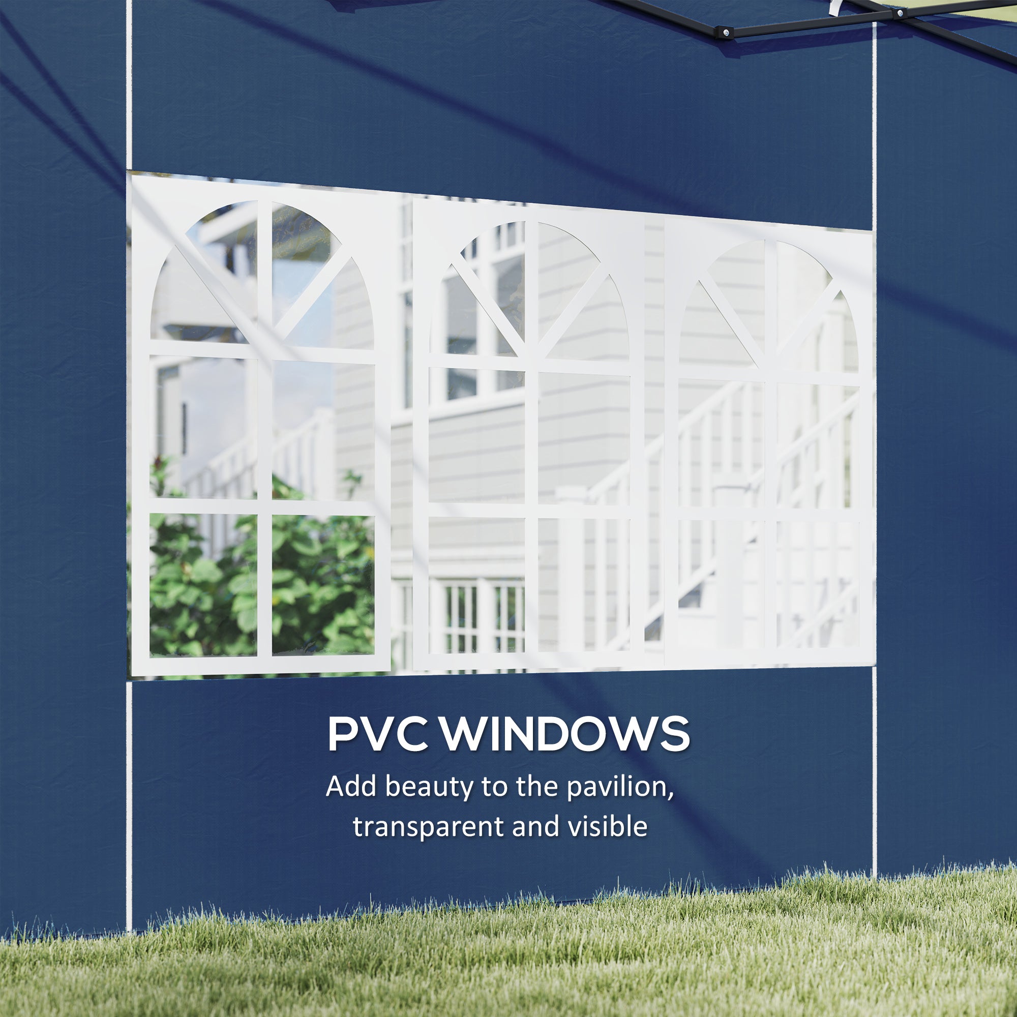 Set of Two 3 x 3(m) Gazebo Frame Replacement Walls - Blue