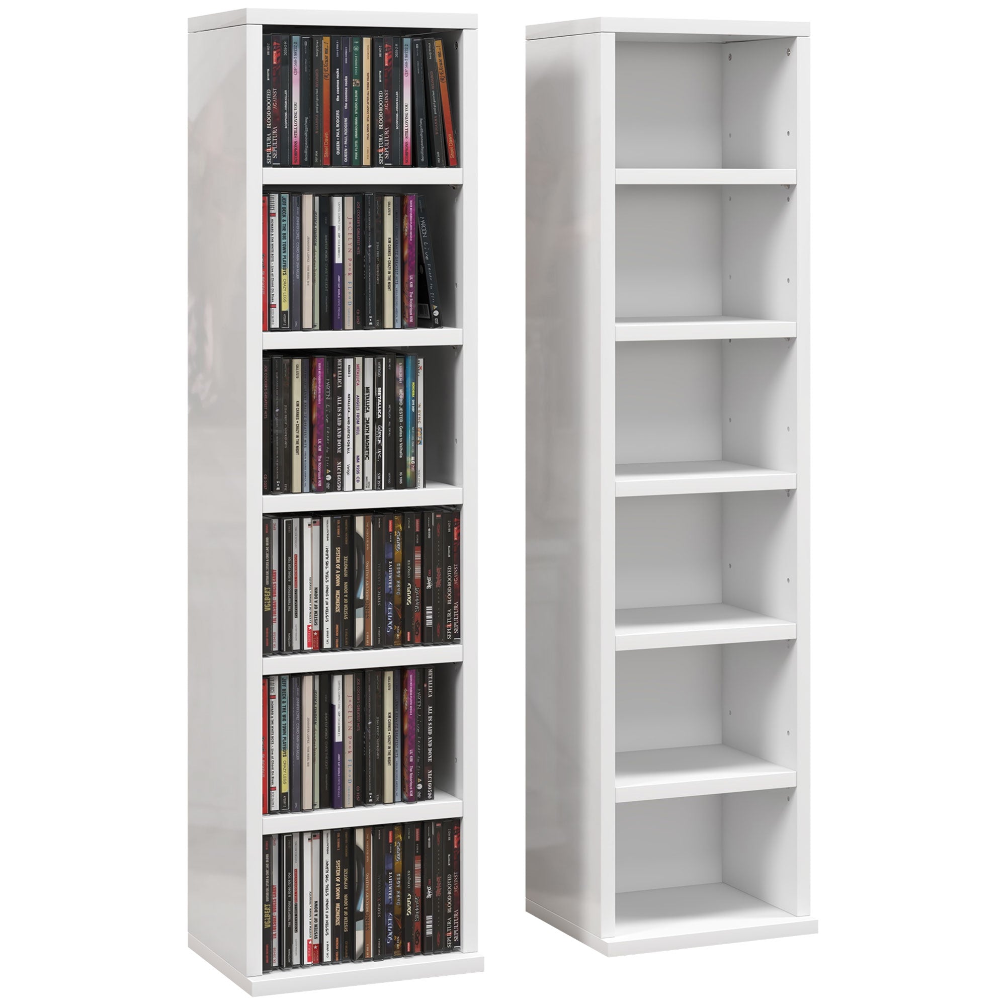 Set of Two 102 CD Storage Units - High Gloss White