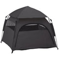 Foldable Extra Large Dog Cat Tent with Water-Resistant Oxford Fabric - Charcoal Grey