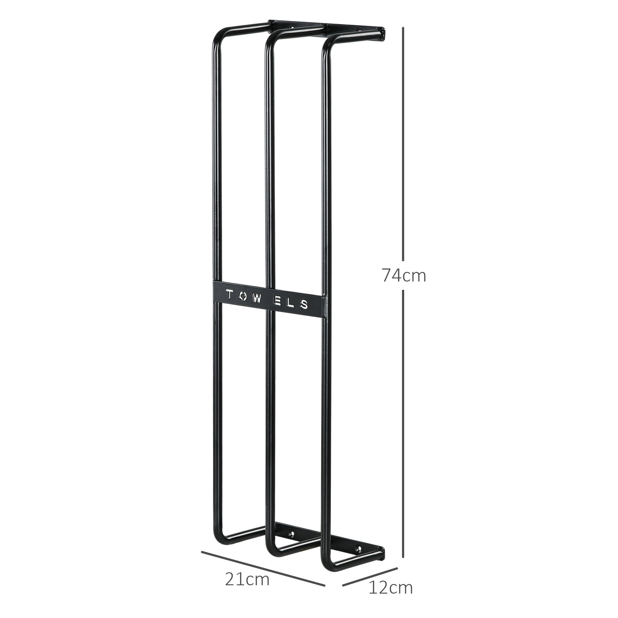 Six Large Towel Metal Holder, with Mounting Accessories