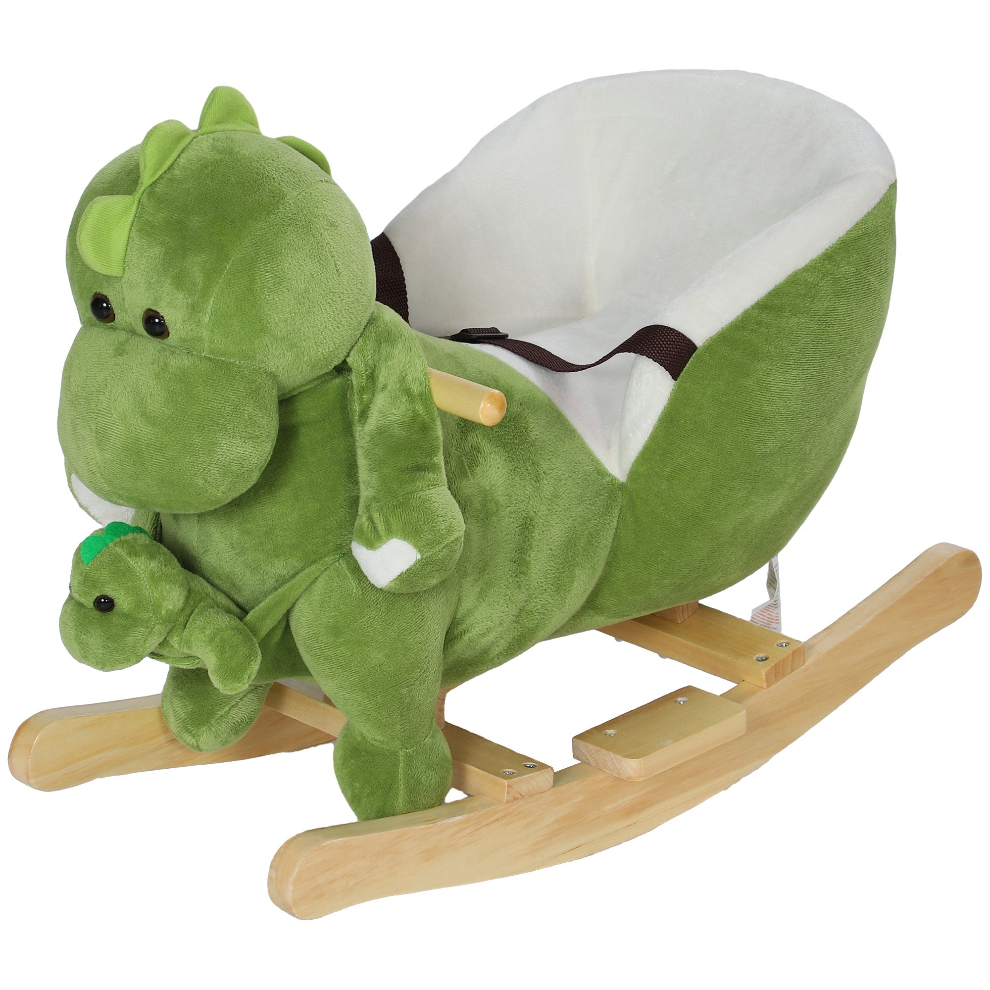 Dinosaur-Shaped Baby Rocking Horse w/ Safety Belt, 32 Songs