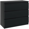 3-Drawer Chest of Drawers Storage Organizer Unit for Bedroom & Living Room - Black