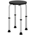 Height Adjustable Aluminium Shower Chair with Non-Slip Feet for Disabled and Elderly - Black