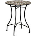 60cm Mosaic Outdoor Patio Table with Ceramic Top - Grey