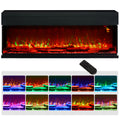 1800W Adjustable 15-40°C Flame Glass Panel Convector Heater 127cm - Black