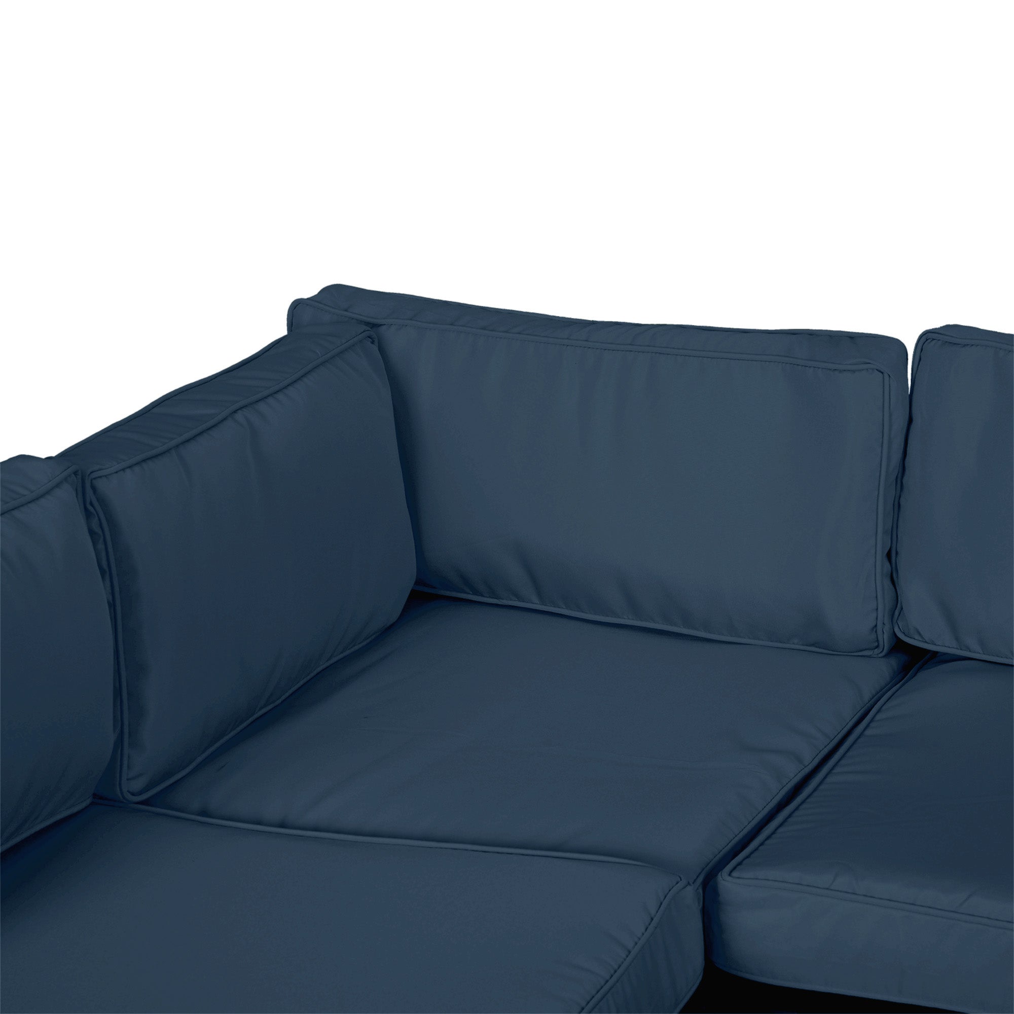 Set of 14 Polyester Garden Rattan Sofa Cushion Covers - Blue