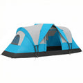 5-6 Man Camping Tent, Tunnel Tent, Water Resistant Hiking Shelter with Groundsheet and Carry Bag, Light Blue