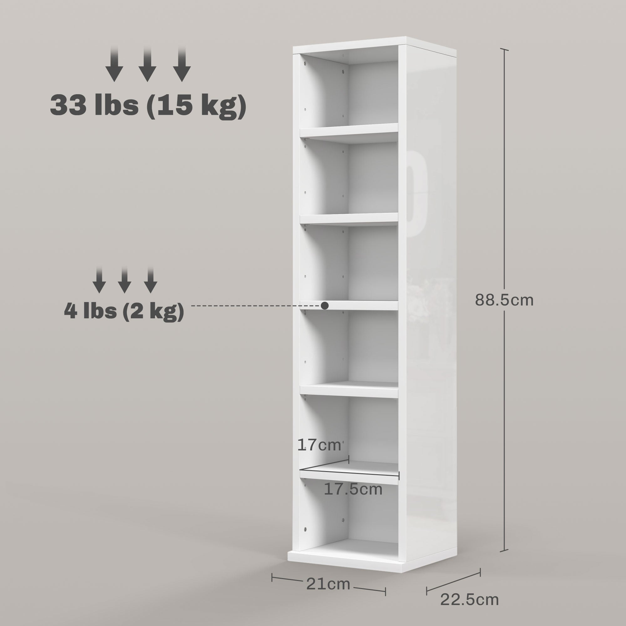 Set of Two 102 CD Storage Units - High Gloss White