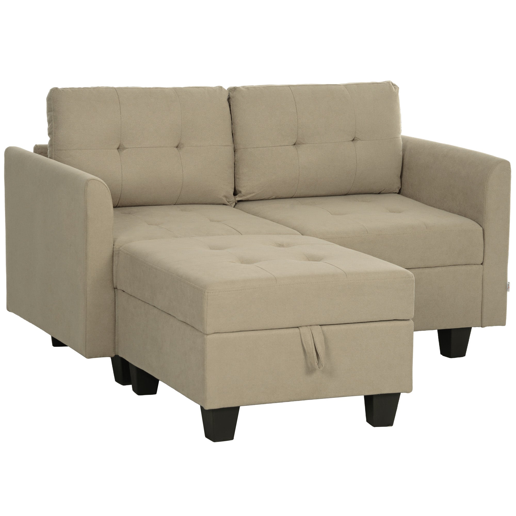 'L' Shape Modular Storage Sofa - Light Brown