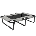 Portable Raised Dog Bed, Elevated Pet Cot with Breathable Mesh for Indoor Outdoor, for Small Medium Dogs, Light Grey