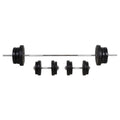 65kg Adjustable Dumbbell and Barbell Weight Set for Home Gym - Black