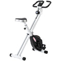Folding Exercise Bike with 8-Level Magnetic Resistance and LCD Monitor - Black and White