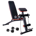 Adjustable Reclined Dumbbell Bench with 2 x 4kg Dumbbells Folding Sit-Up Ab Workout Gym Multiuse - Black Red Silver