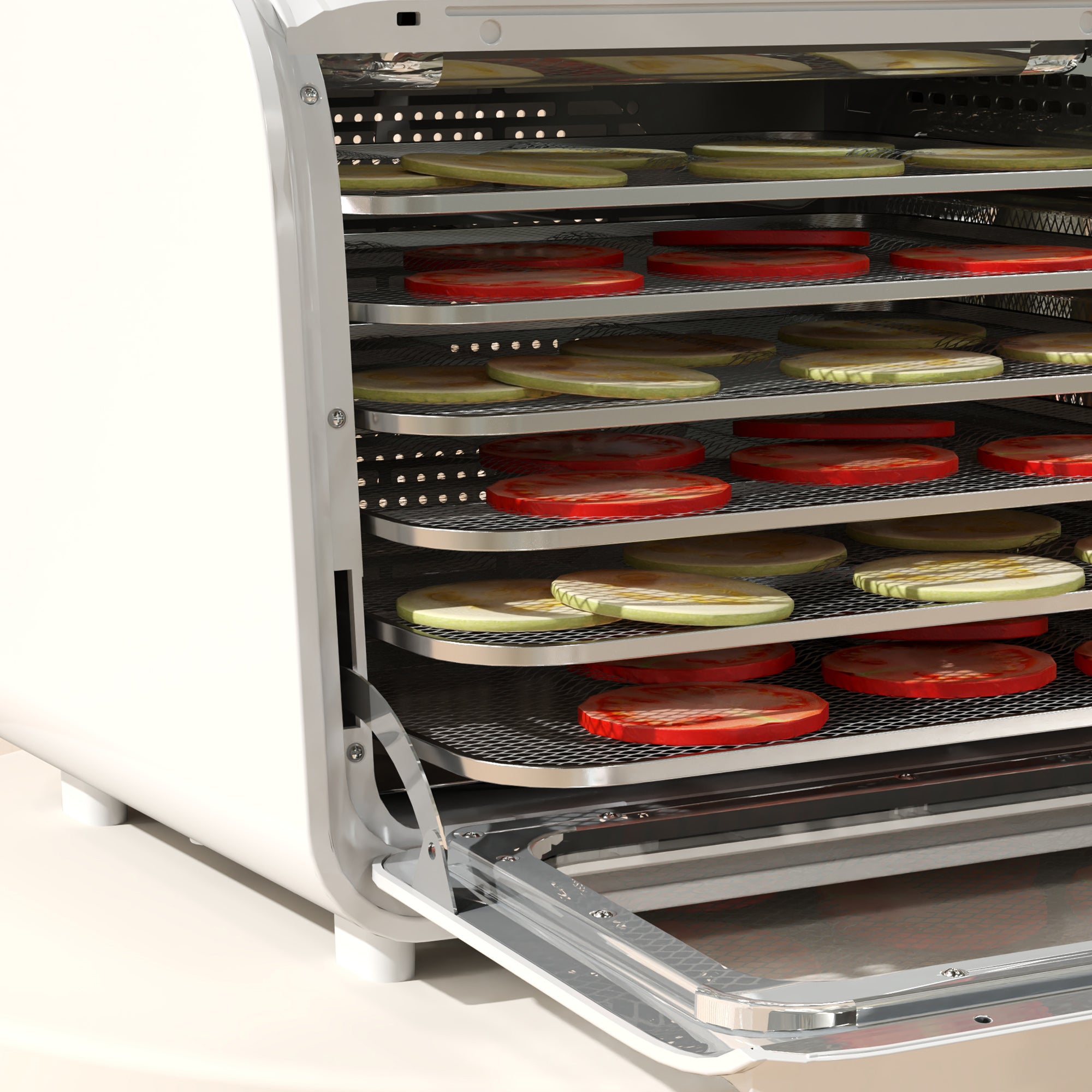 35-70°C Six-Tray Food Dehydrator - White