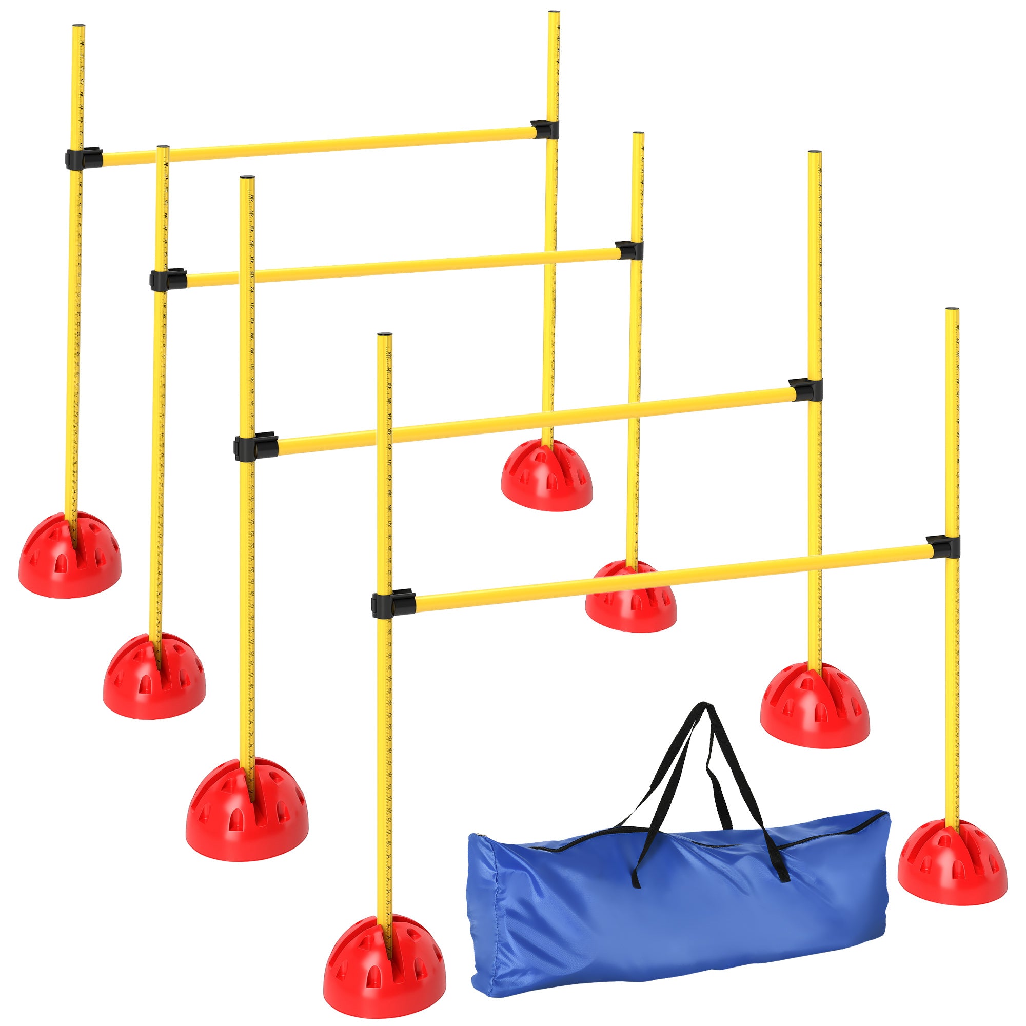 4 Piece Dog Agility Equipment with 4 Hurdle & Carry Bag for Jump Training, Yellow