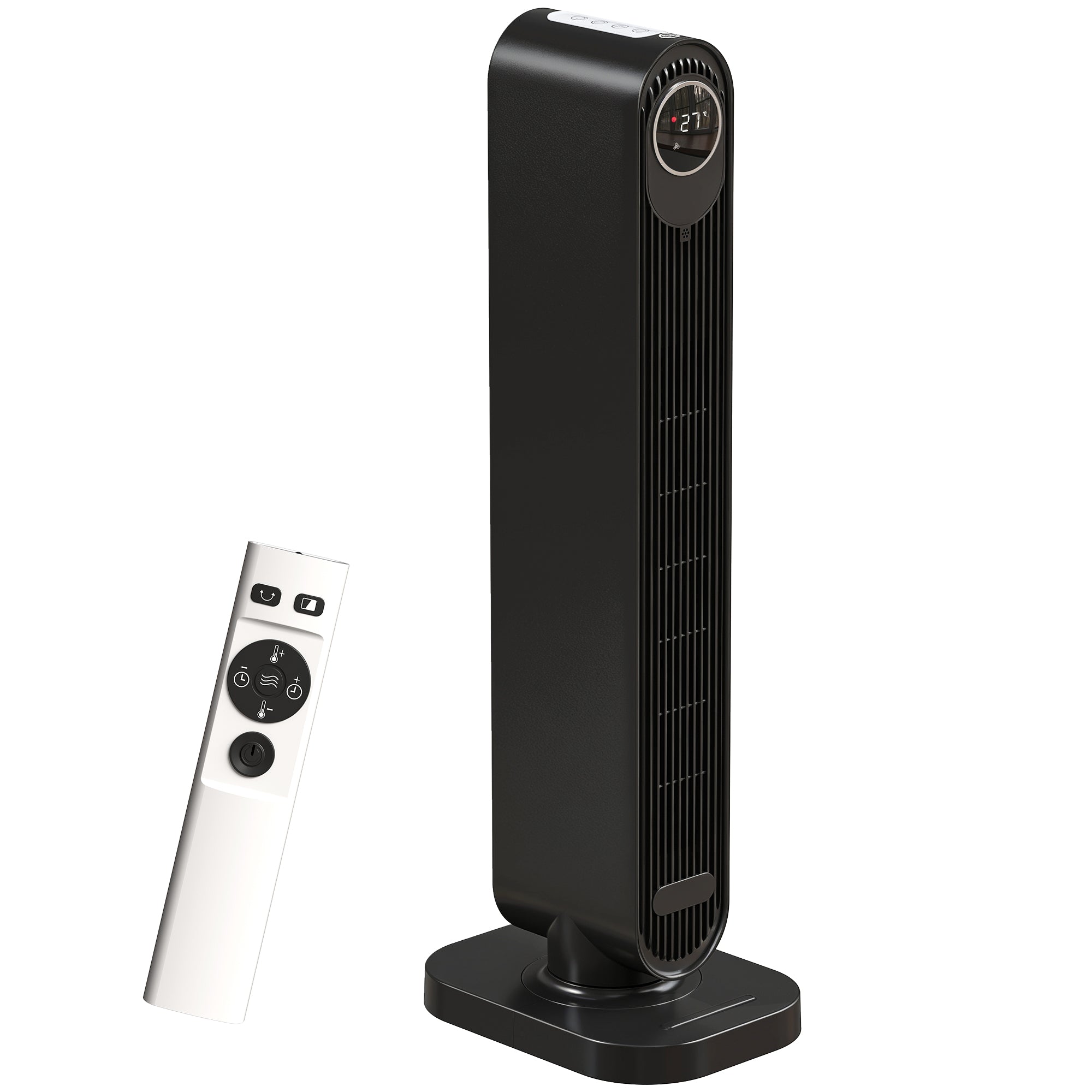 2000W Ceramic Electric Heater with Fan, Timer, Oscillation - Black