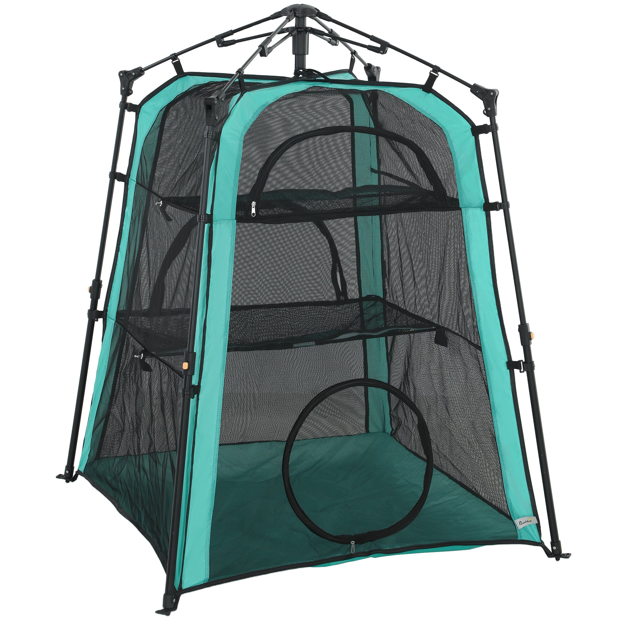 Cat Tent, 3-Tier Portable Pet Tent for Indoor Outdoor, Cat House with Multi-Door, Carry Bag, Breathable Mesh