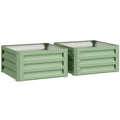 Set of Two 60 x 60cm Steel Planter Boxes - Light Green