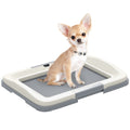 Dog Toilet Training Tray for Small Dogs 47x34x6cm - Grey and White