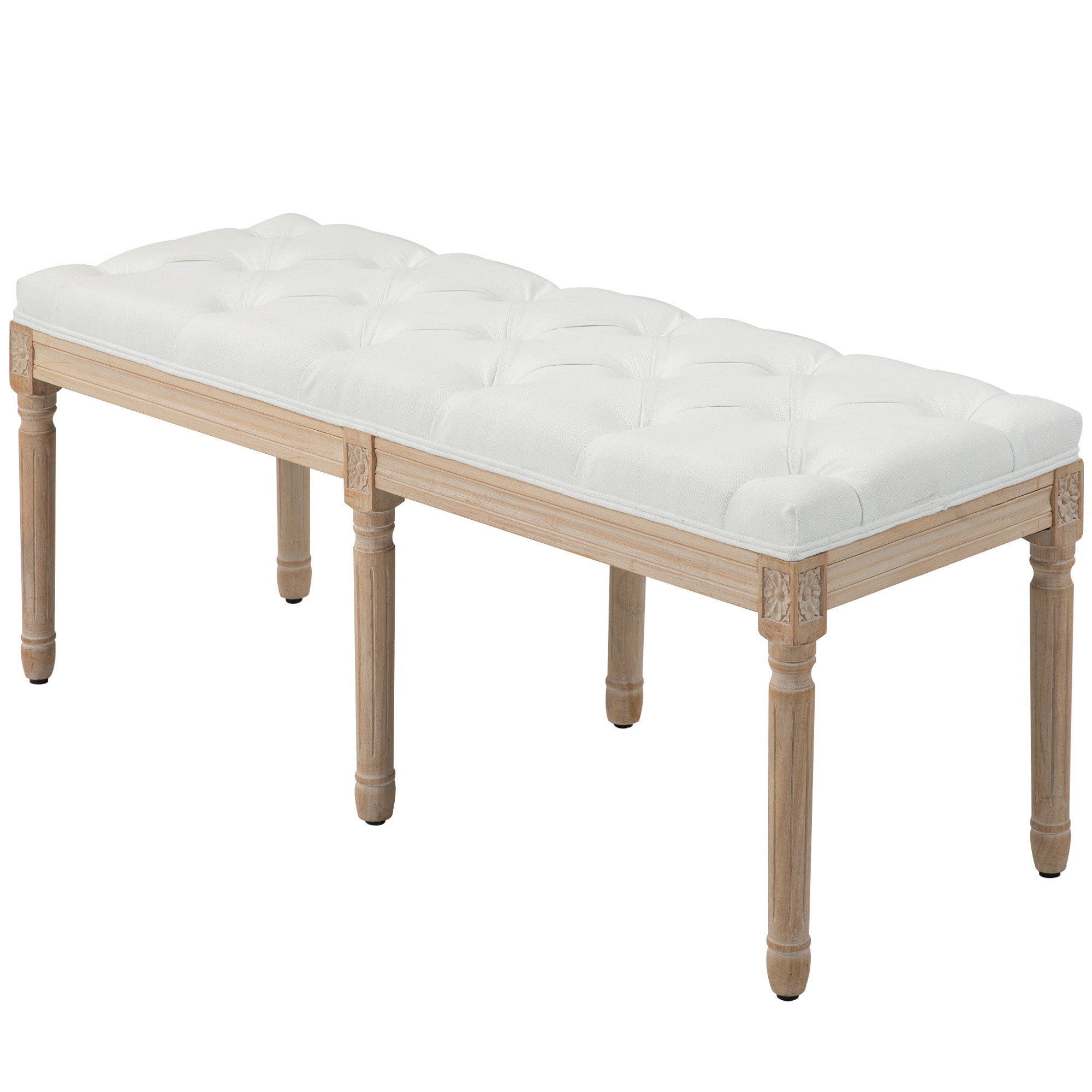 Vintage French Look Bed End Bench - Cream White