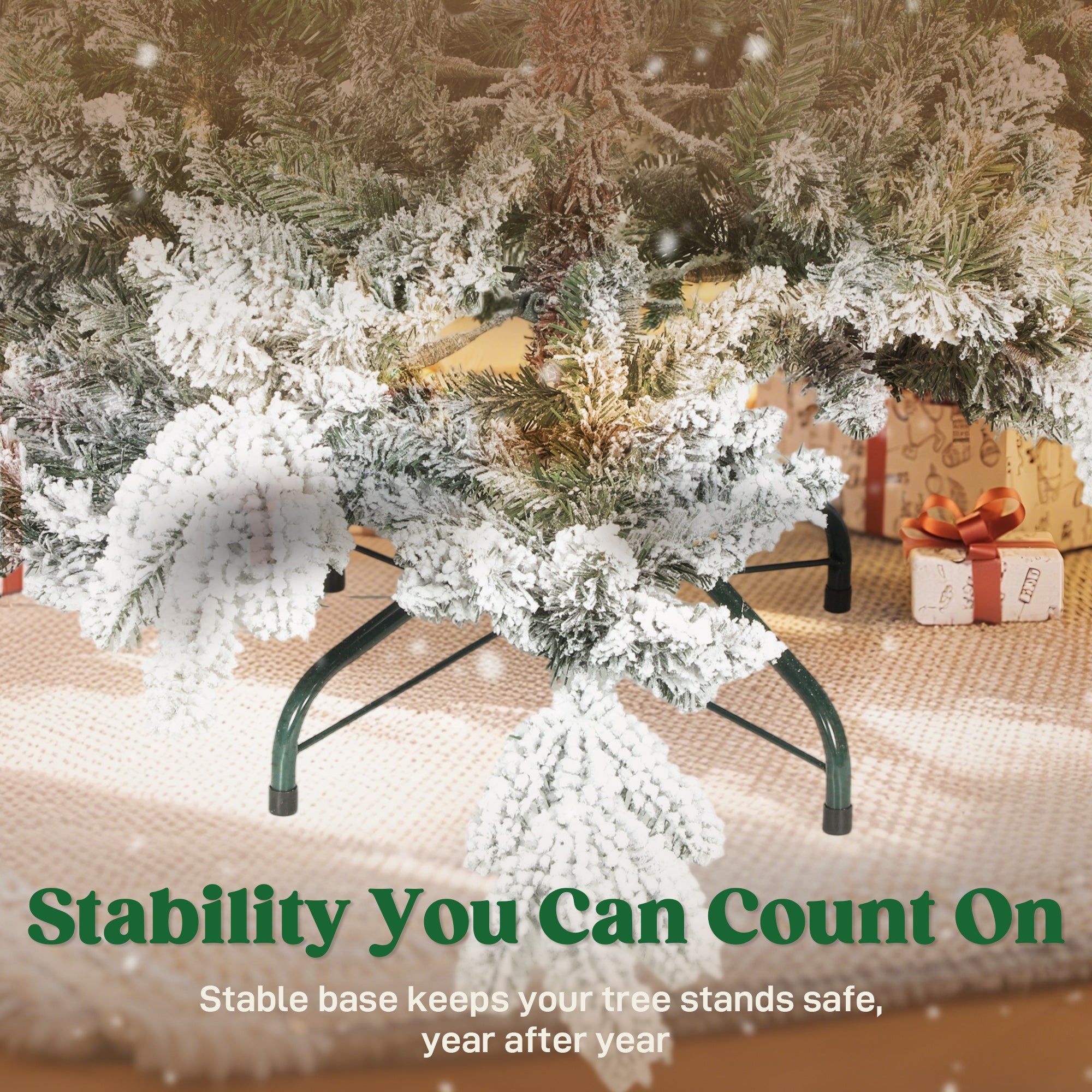 7ft Super Flocked Christmas Tree - Green/White