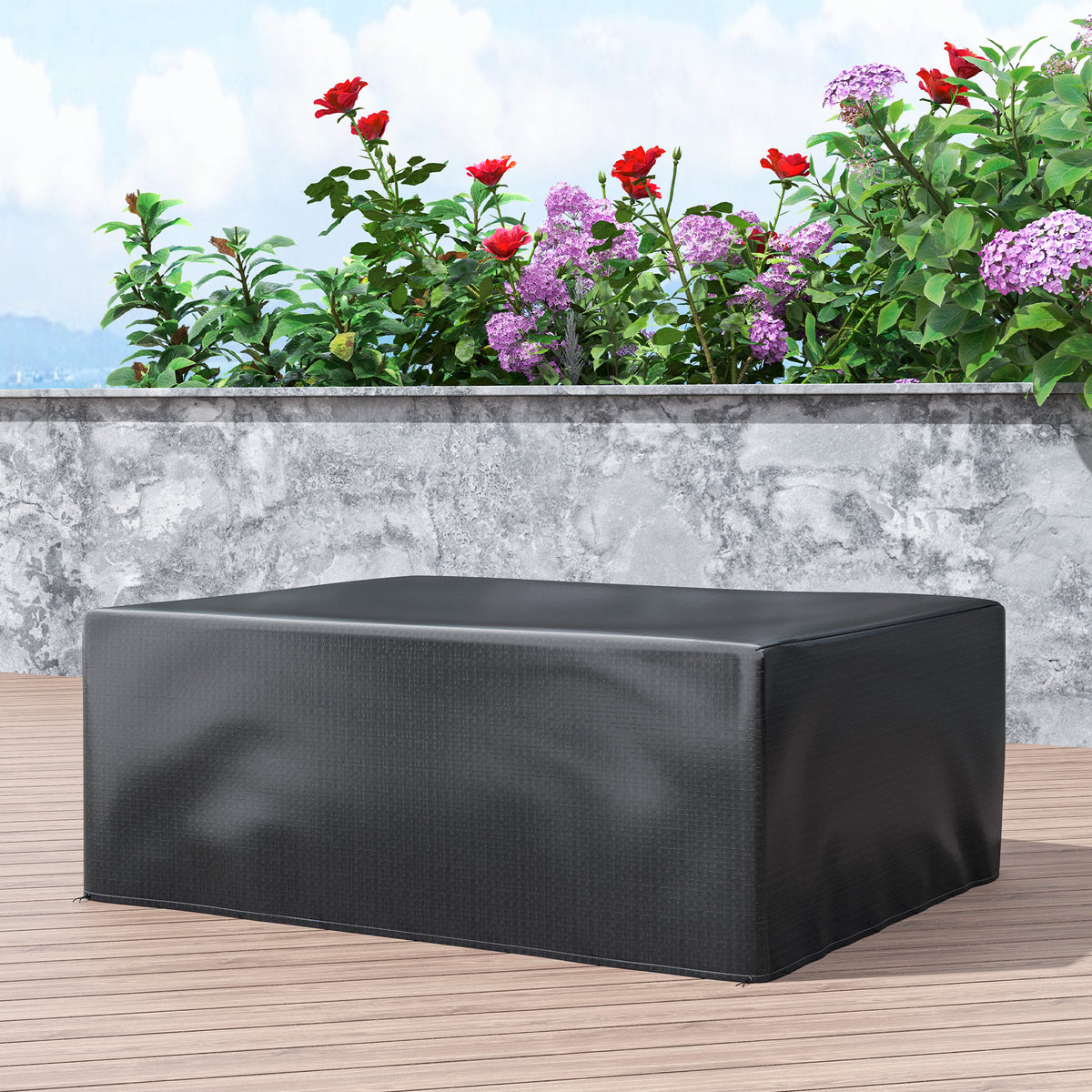 Large Waterproof Anti-UV Garden Furniture Cover Set 235x190cm - Black