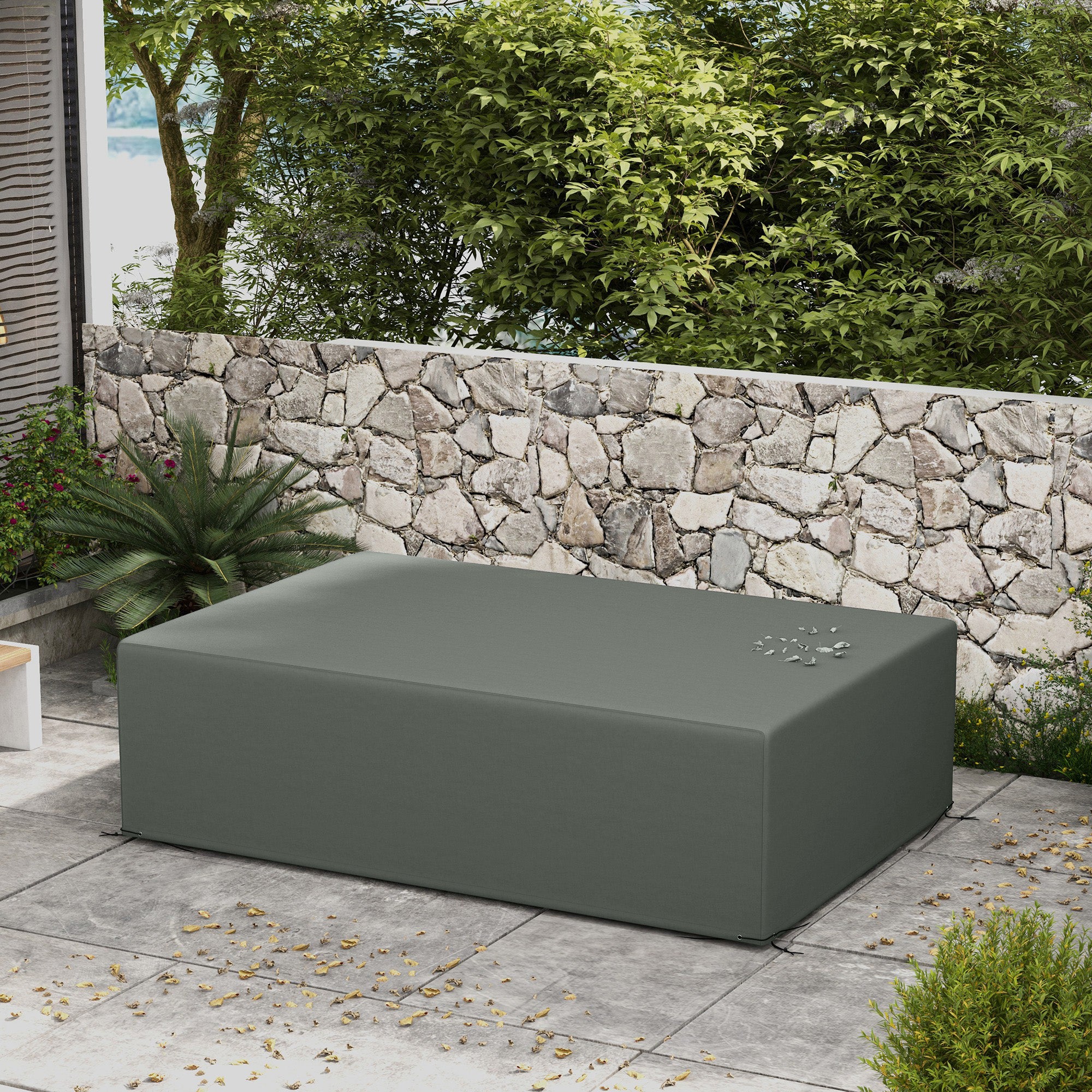 Waterproof Outdoor Garden Table Cover 245x165x66 cm Oxford 600D - Dark Grey