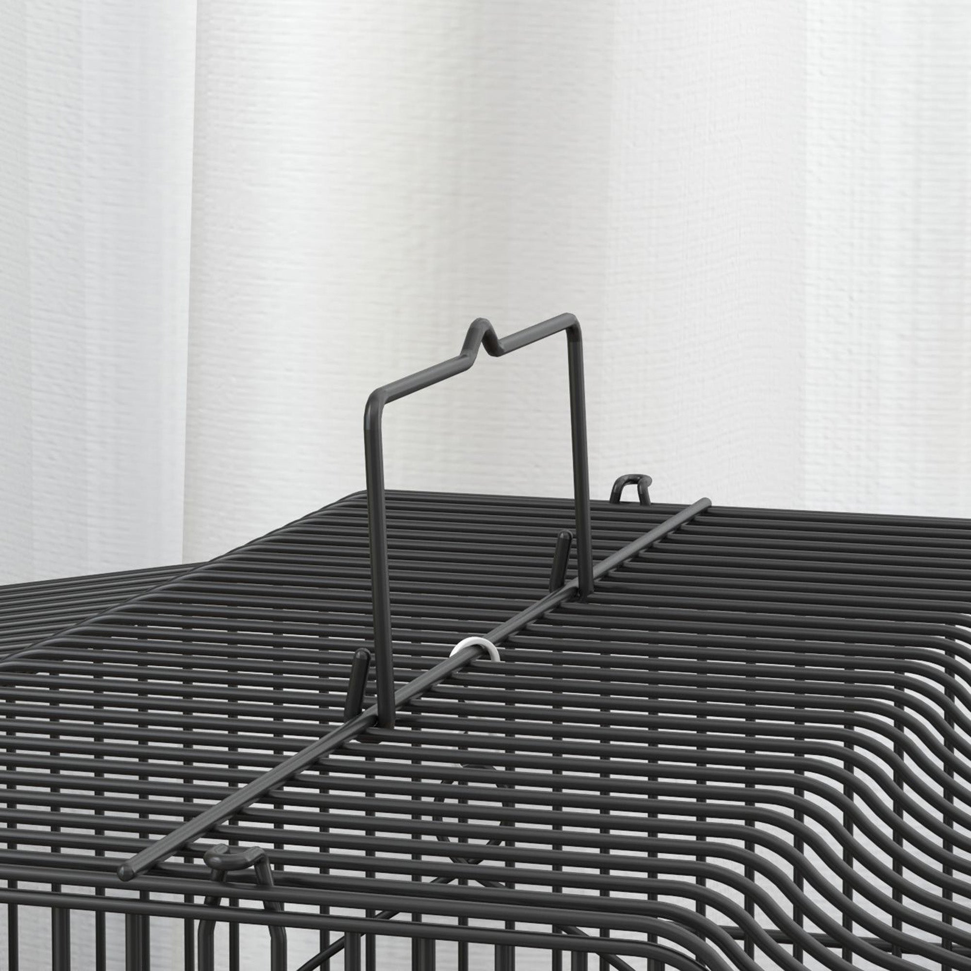 Large Metal Bird Cage with Perches, Food Bowls, Swing, for Budgies, Parakeets, Black