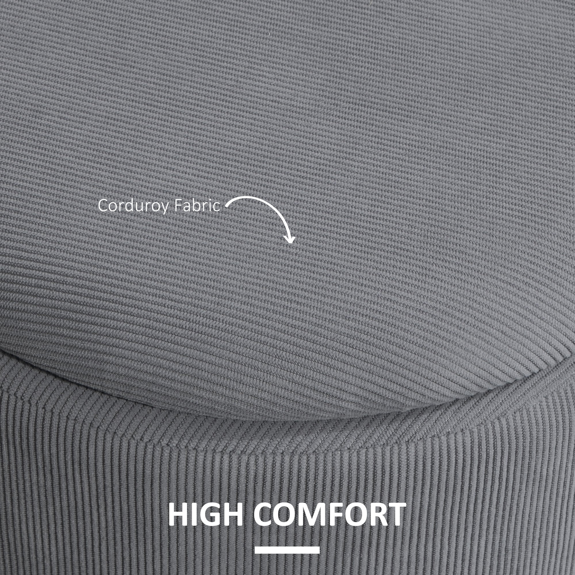 Modern Storage Ottoman Set with Removable Lids - Light Grey