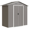 6.5 x 3.5ft Metal Garden Storage Shed - Light Grey