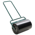 38L Fillable Steel Lawn Roller for Flattening and Seedbed Preparation - Dark Green