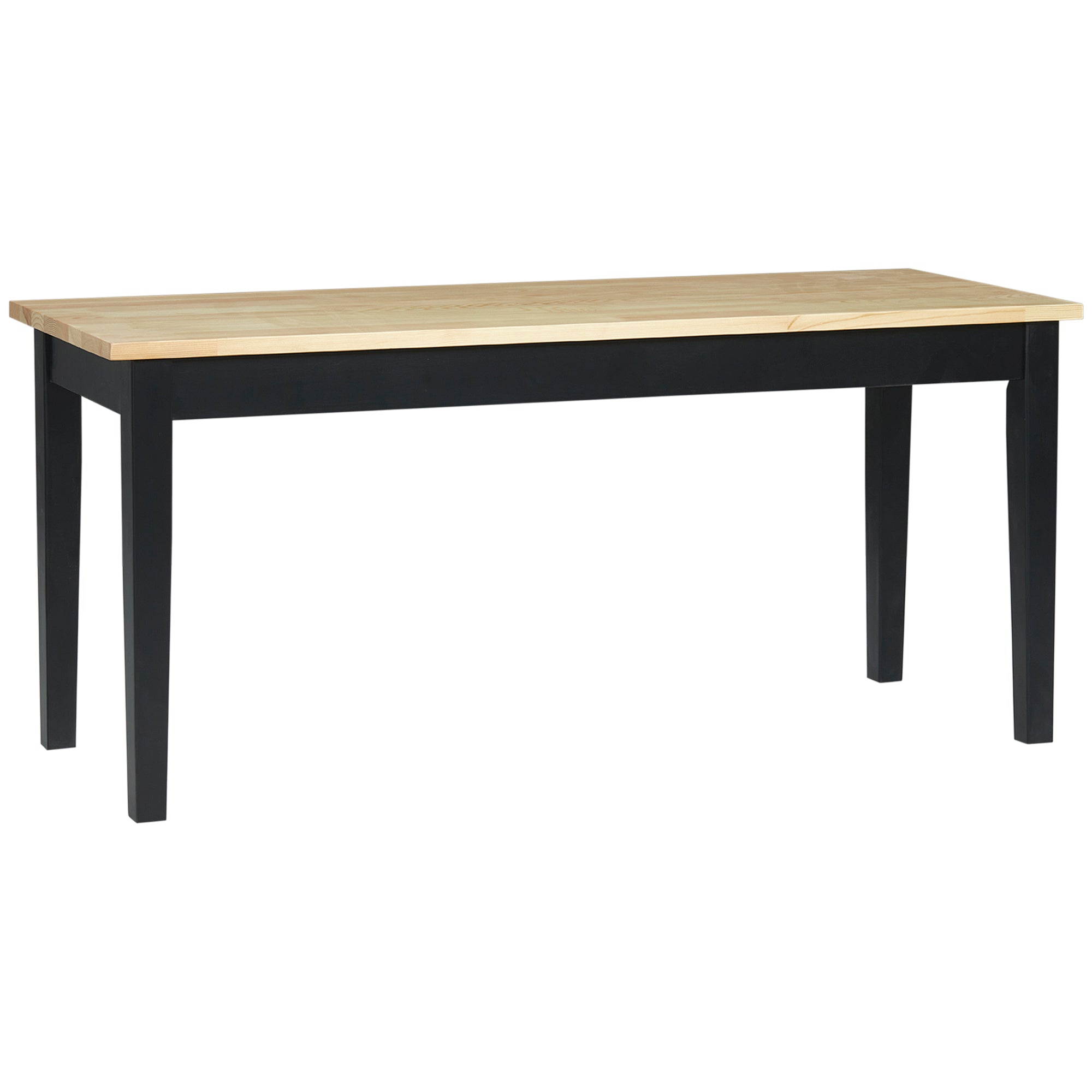 102 cm Wood Dining Bench for 2 People, Wooden Bench for Kitchen, Dining Room, Entryway, Black