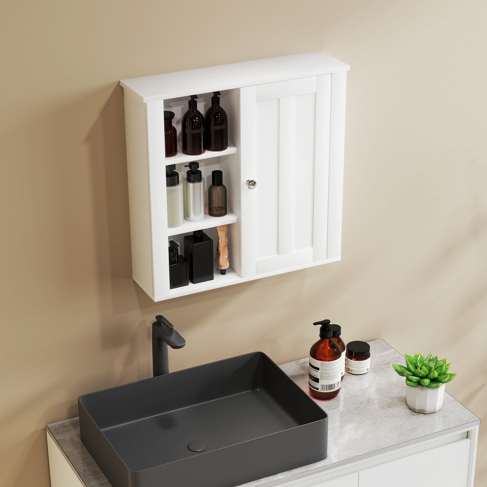Clean and Simple Bathroom Storage Cabinet - White