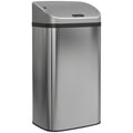 48L Stainless Steel Sensor Bin - Silver-Tone