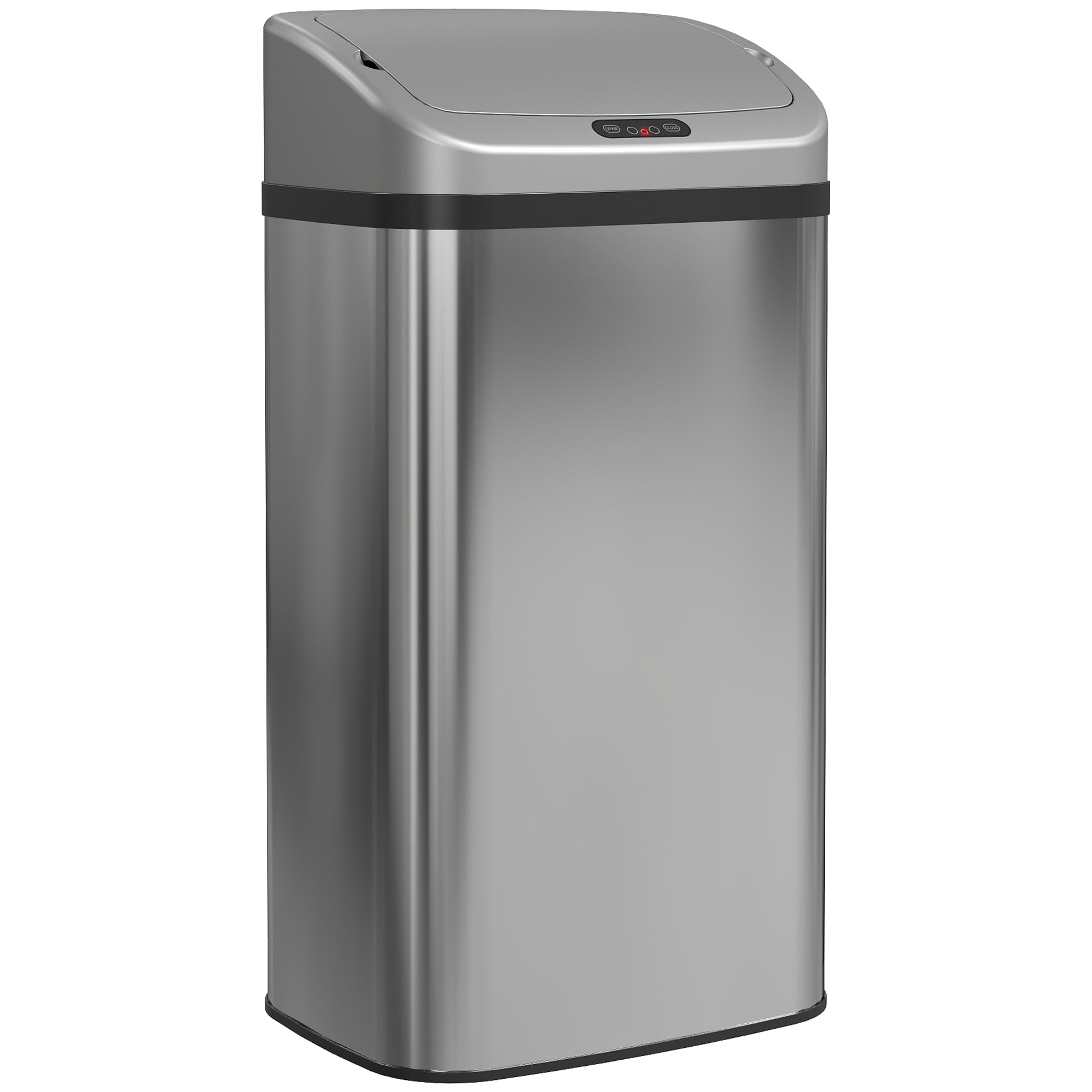 48L Stainless Steel Sensor Bin - Silver-Tone